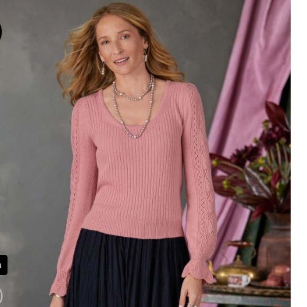 Sundance Faustine Sweater in Chalk Pink - Size Small - NWT
